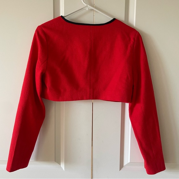 Anthropologie Maeve Shrunken Cropped Tweed Jacket Size 8 - Picture 8 of 10